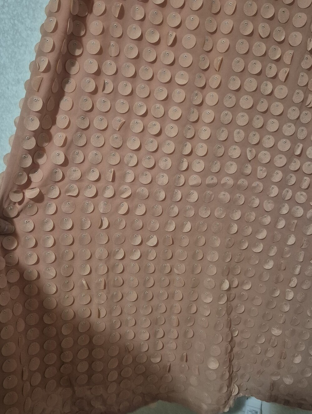 ROSEVELVET Spaghetti-Strap Dusty Rose Maxi Dress-Textured Polka Motif-Size:L - Picture 4 of 13